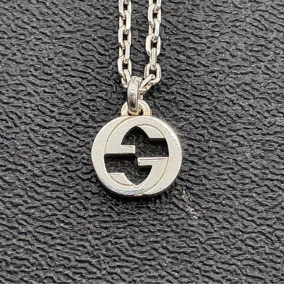 Auth Gucci Interlocking Double G Silver Ag925 Necklace W/Box full inclusion - Picture 6 of 10